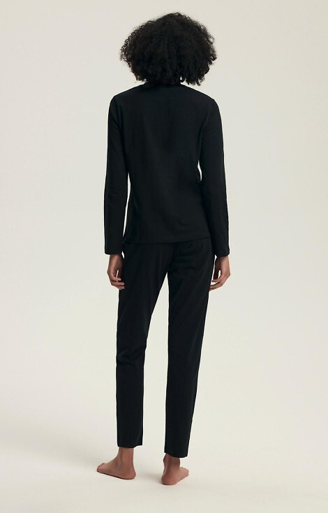 43727 Dairoku Henderson női pizsama fekete - pamut, hossz. ujj és nadrág