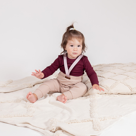 217097 Alisa Nicol pamut bodysuit - bordó, bordás, hosszú ujjú