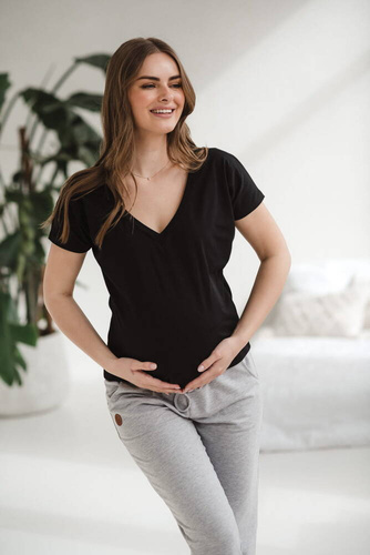 Two Ways bluzka ciążowa i do karmienia dwustronna krótki rękaw Milk&Love czarny