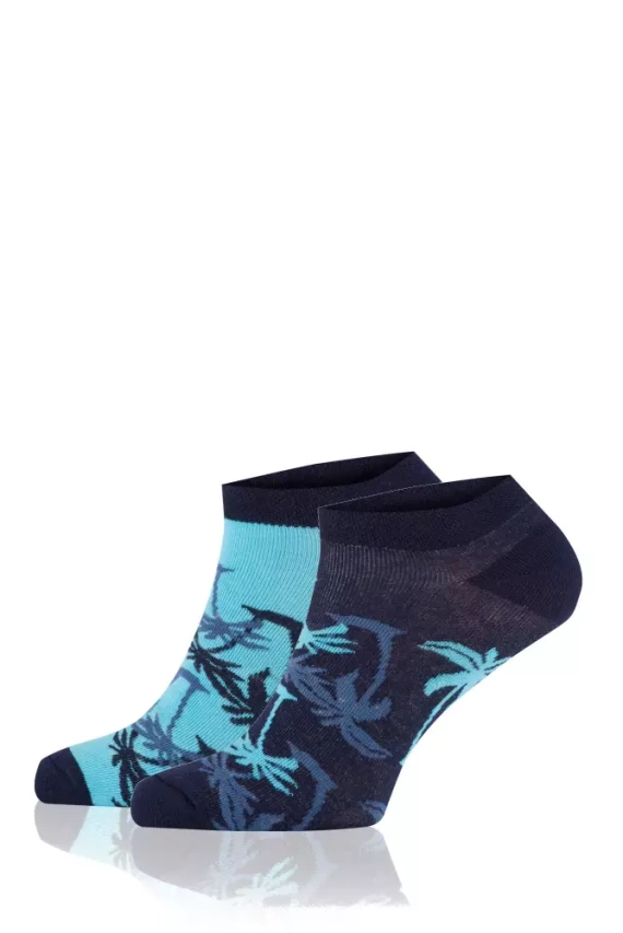 S152S Paleros Italian Fashion lábzokni - tengerészkék/türkiz színben