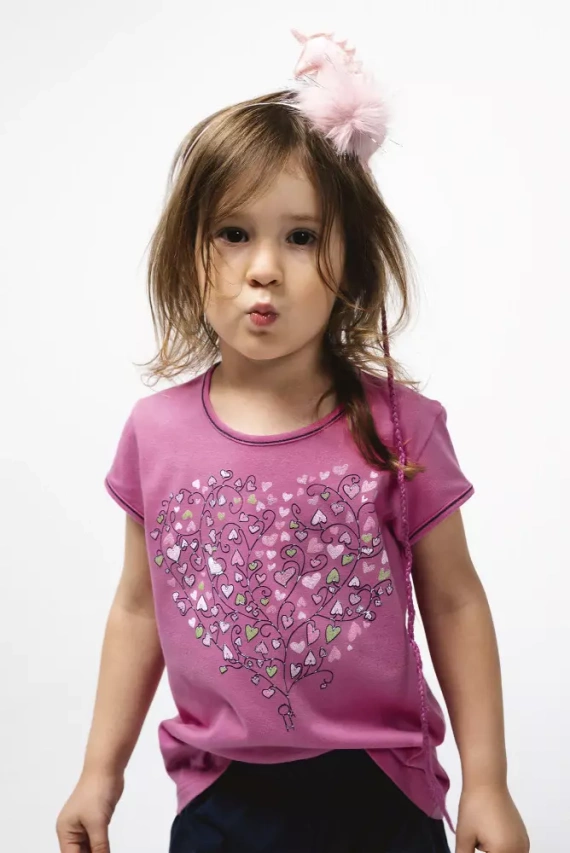 Ontega Lány pizsama olasz divat - amarant/ sötétkék