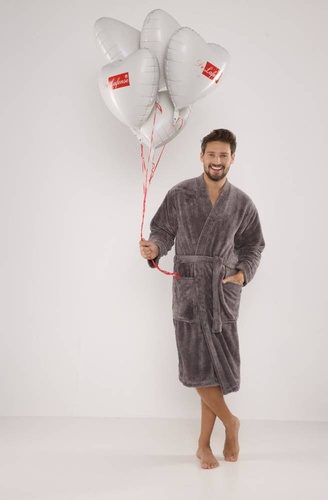 391 Hugo férfi fürdőköpeny De lafense - szürke