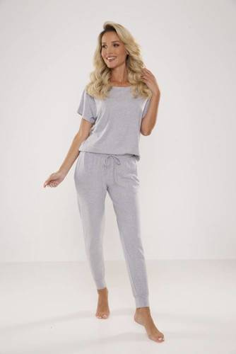 524 Paula Női pizsama De Lafense - világos melange