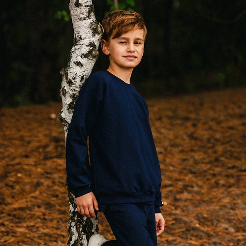 Simply Comfy Gyermek pulóver Eevi - oversize, 100% pamut, sötétkék