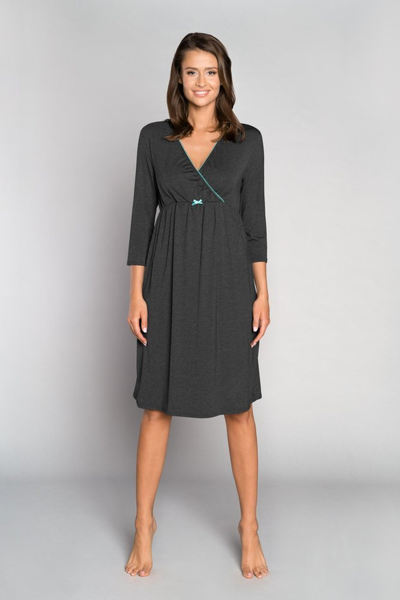 Italia Fashion terhesség és szoptatás 3/4 ujjú szonáta - sötét melange/zöld