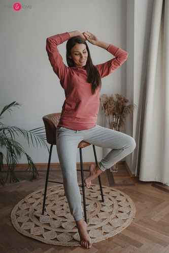 Milk Please bluza do karmienia Milk&Love z kapturem dusty cedar