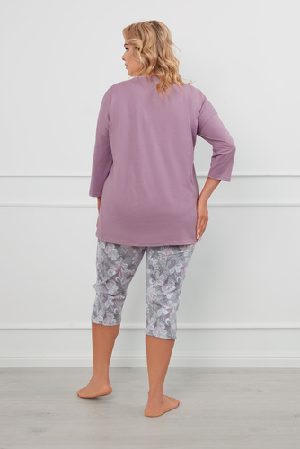 Ibena Női 3/4 ujjú pizsama, 3/4 nadrág Italian Fashion - heather/print