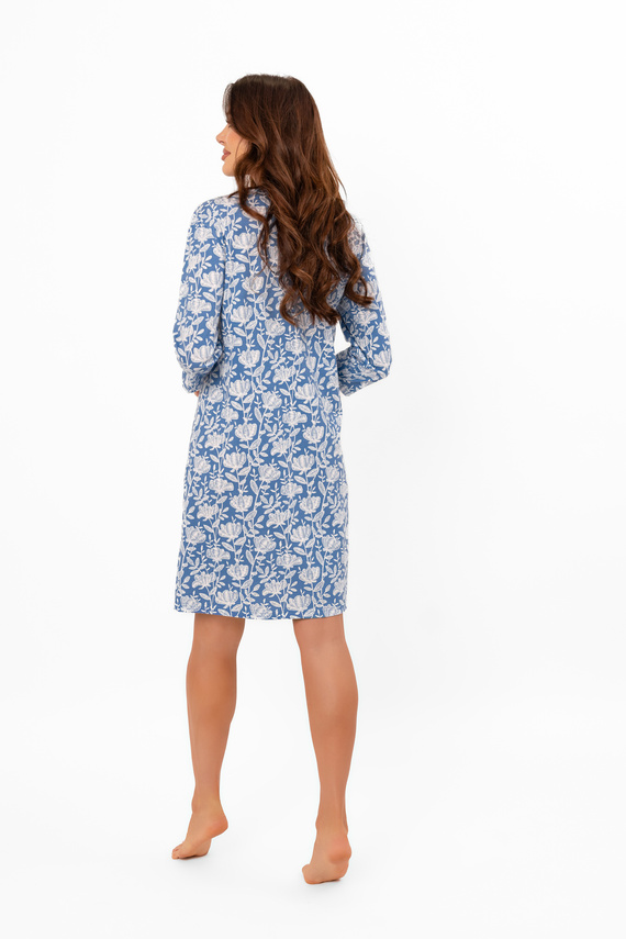 Női hálóing Bisali - pamut, ¾ ujjú, virágmintás Olasz divat