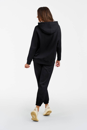 Viva Női divatos kapucnis pulóver - fekete