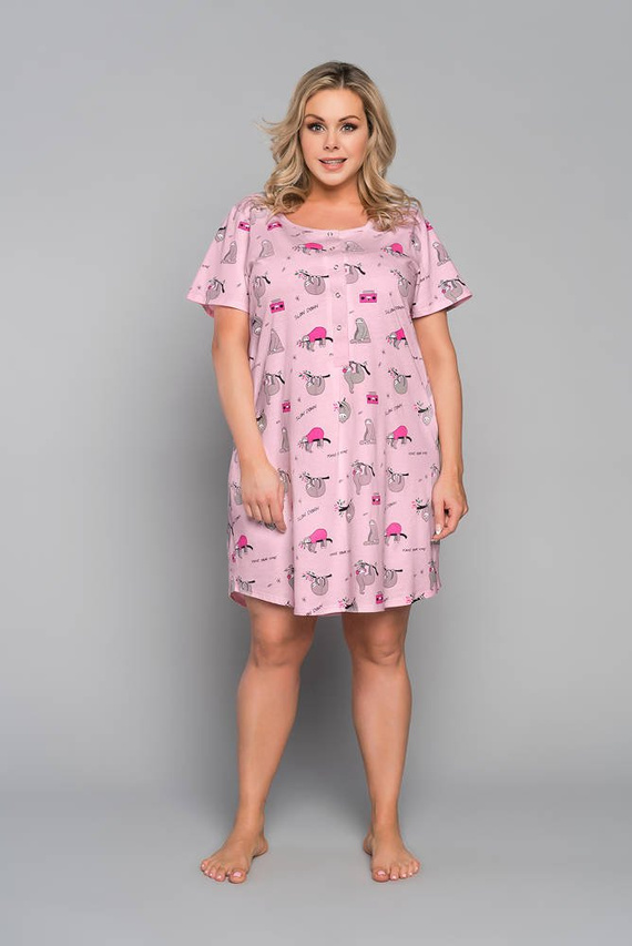 Orso Gombolatlan hálóing, rövid ujjú, nyomtatott olasz divat - rózsaszín