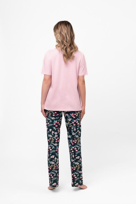 Női pamut pizsama Marisal - rövid ujjú, hosszú nadrág Olasz divat