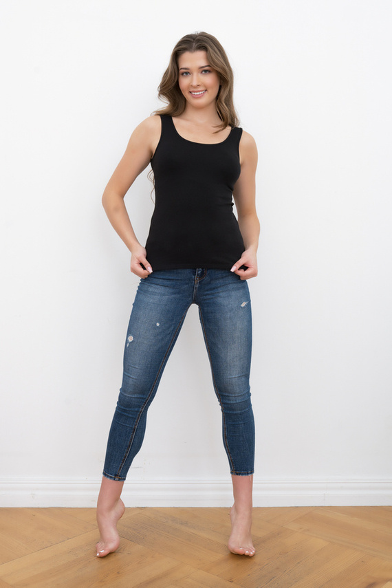 Ibiza Női széles vállú ing Italian Fashion- fekete