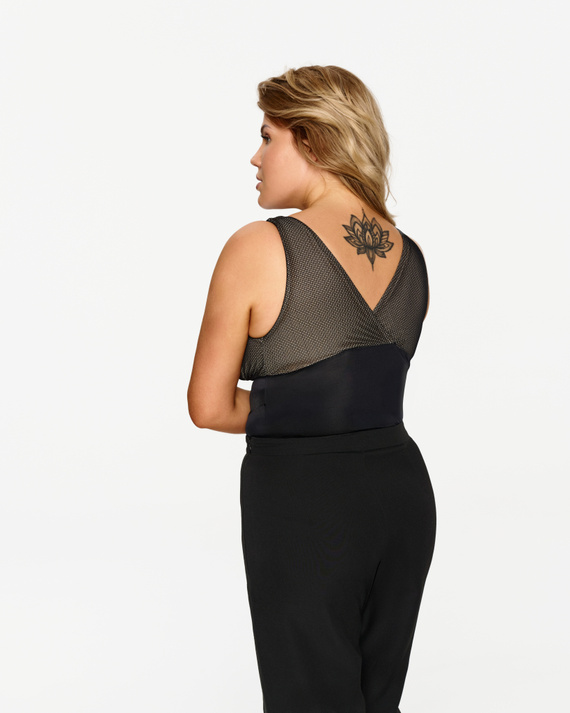 258 Lupoline női body - átlátszó hálós, elegáns, estélyi, estélyi