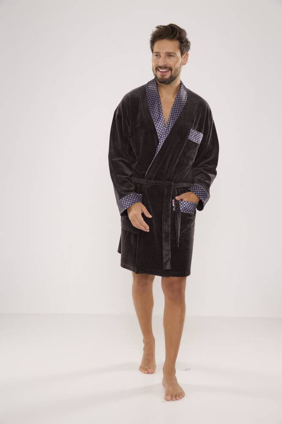 772 Bonjour férfi forex fürdőköpeny - grafit