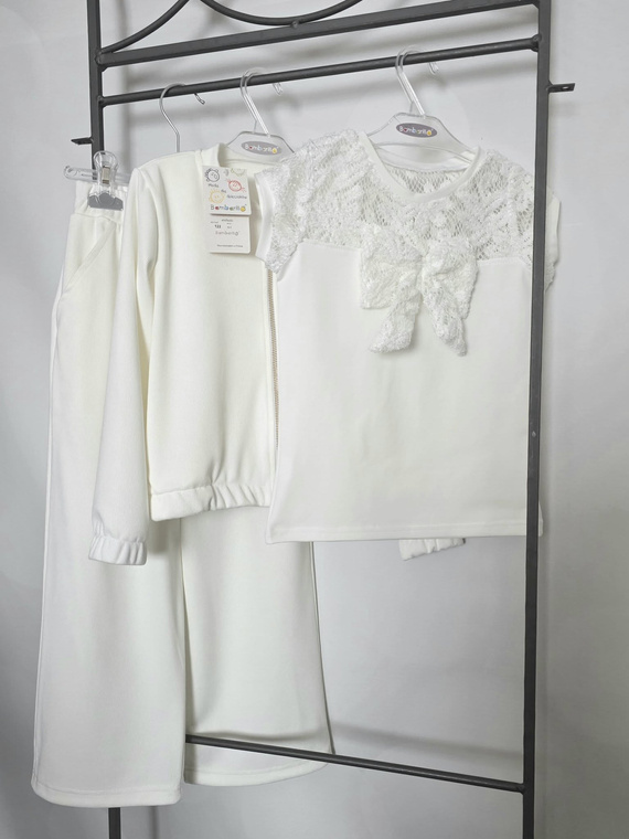 Kislány blúz Eliza Bambarillo csipke masni elegáns