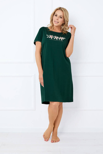 Florisa női rövid ujjú ing Olasz divat - sötétzöld