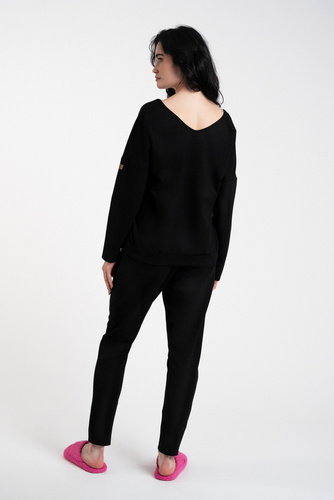 Karina Női hosszú ujjú szett, nadrág olasz divat - fekete