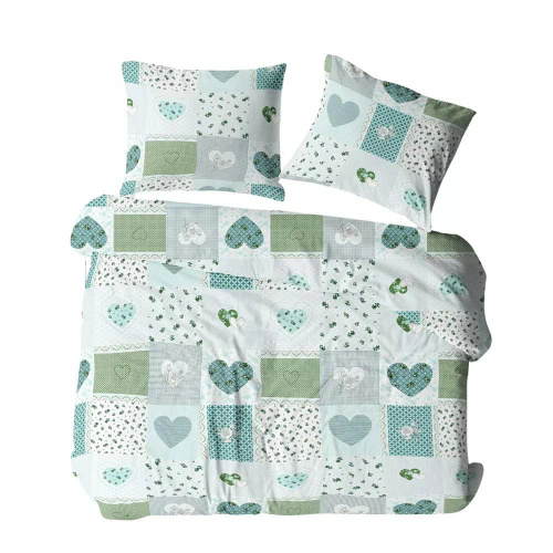 1111N Bielawa KARO türkizkék kéreg paplan | 100% pamut, gombok, súly 140 g/m²