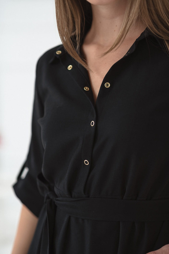 Milk&Love kismama és szoptatós pizsama fekete | Modal, 3/4 ujjú, derékszabályozással