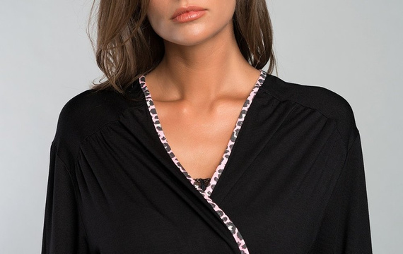 Eila Bis 3/4 ujjú fürdőköpeny olasz divat - leopárd mintás