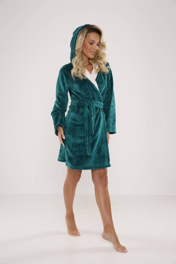 627 Soraya Női rövid köntös Forex - zöld / ekrü