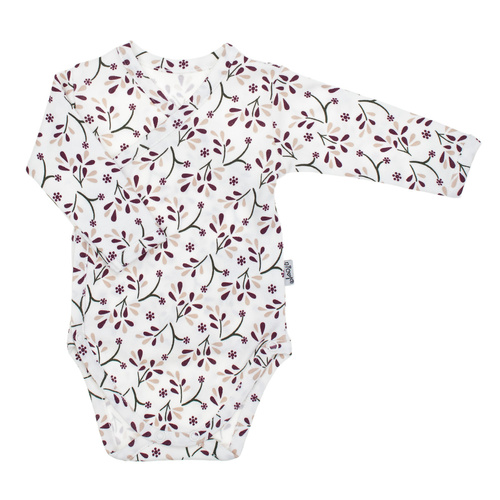 217094 Alisa Nicol hosszú ujjú pamut bodysuit - virágos mintával