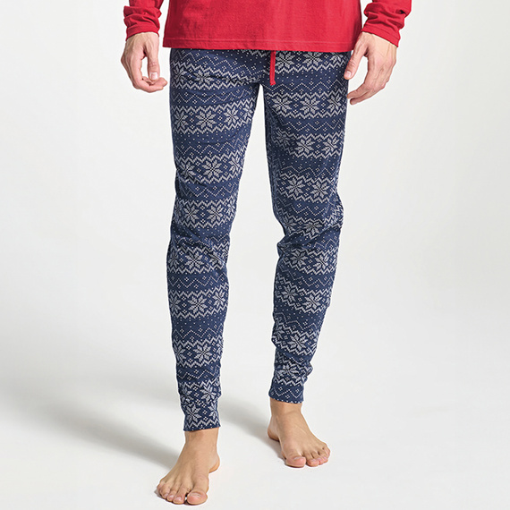 Albano Férfi pizsama Sorbetto piros - Karácsony, pingvinnel