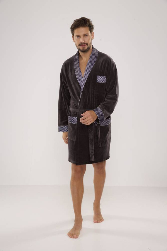 772 Bonjour férfi forex fürdőköpeny - grafit