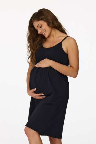 nincs. 27 Terhességi hálóing Senizo fekete- 100% pamut, szoptatós cipzár, vállpántok