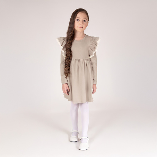 212169 Tola lány ruha Nicol - 100% pamut, hosszú ujjú, fodros, polírozott gyártás