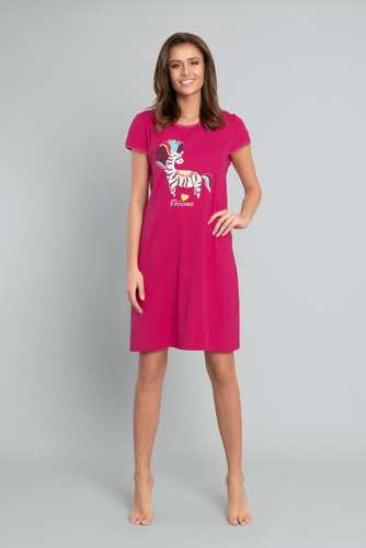 Őrült rövid ujjú hálóing Italian Fashion - bíborvörös