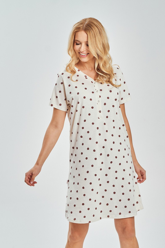 3529 Nita Női hálóing Taro - 100% pamut borsó, ápolás | gombok, térd előtt