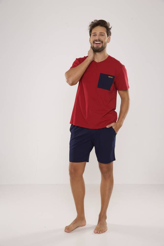 646 Kevin Férfi pizsama De Lafense - gesztenyebarna színű