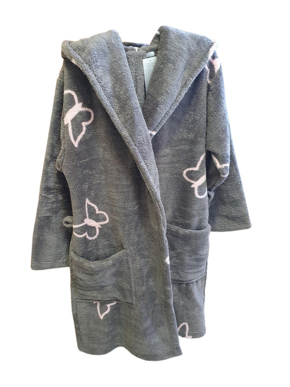 672 Pillangók rövid Forex női fürdőköpeny - szürke