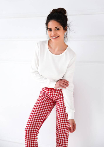 Sensis Perfect női pizsama - krém és piros színben