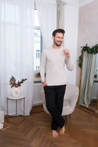 Zermat Férfi pizsama hosszú ujjú, hosszú nadrág Olasz divat