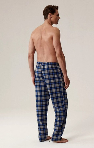 NMB -045 Atlantic grey - férfi kockás flanel pizsamanadrág