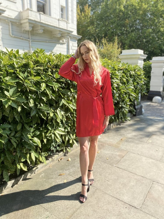 797 Klasszikus női háziköntös Forex - piros