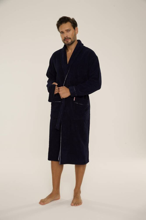 735 Manuele férfi köntös De Lafense - tengerészkék