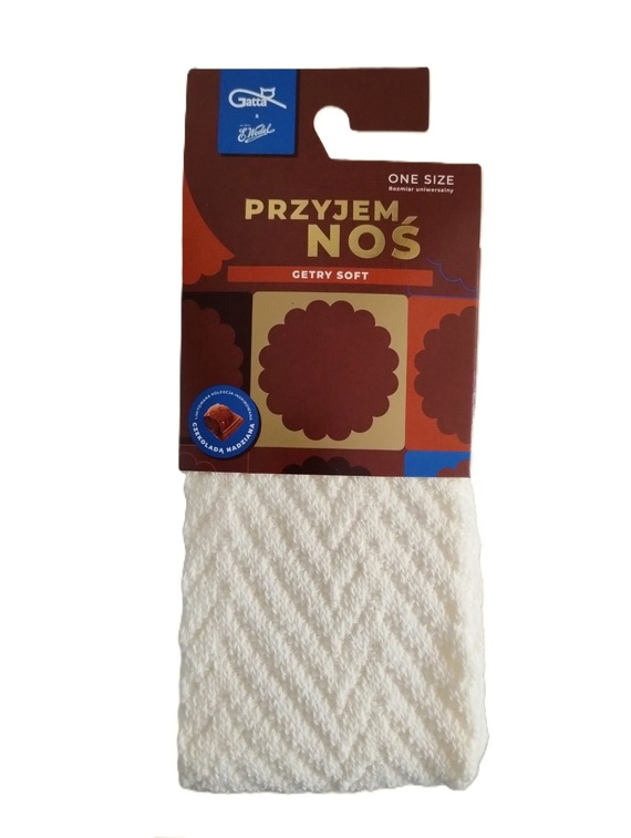 Lábszárvédő Gatta Wedel Soft art.01 - meleg jacquard lábszárvédő télire, törtfehér színben