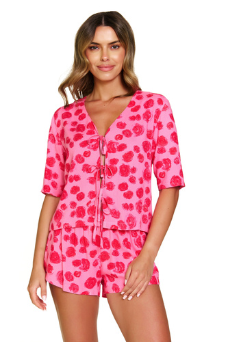 7362 Doctor Nap - Női viszkóz pizsama, kötött blúz + rövidnadrág | 100% viszkóz, lengyel gyártmány - rózsaszínű