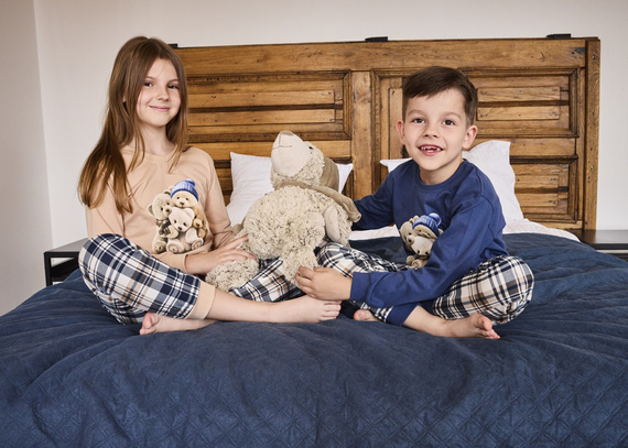 593/174 966/174 Cornette Bears fiú pizsama | Pamut, hosszú ujjú, kockás nadrág