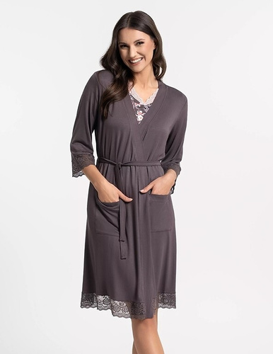 Moraj PDSZ4300-003 női köntös viszkózból csipkével, megkötős