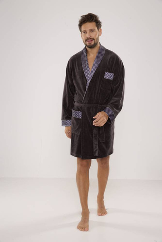 772 Bonjour férfi forex fürdőköpeny - grafit