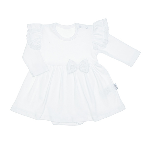 169392 Ruha testhezálló hosszú ujjú Nicol - fehér, pamut, csipkével