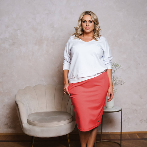 Karina női midi szoknya Italian Fashion - korall színben