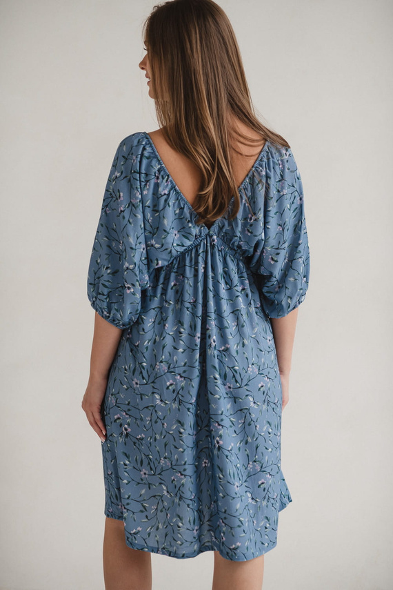 Milk Sun Kismama és szoptatós ruha Milk&Love kék virágos ruha