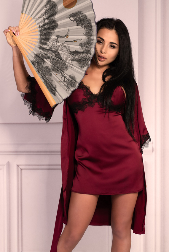 Aresmina LC 90564 Cherry Mahagóni Collection női köntös LivCo Corsetti