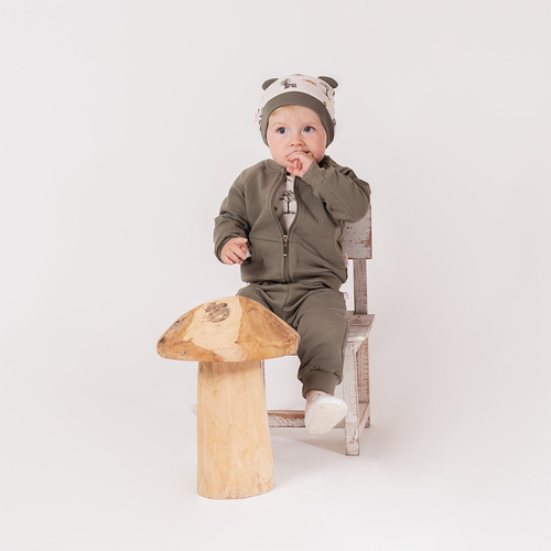 218272 Yogi Bear Nicol pulóver - zip-up, pamut, khaki színű
