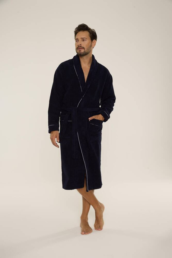 735 Manuele férfi köntös De Lafense - tengerészkék